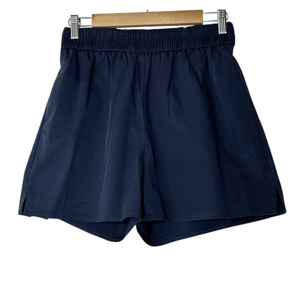 Commense Shorts Womens‎ Navy Blue Large Stretch Pockets Career Elastic Waist